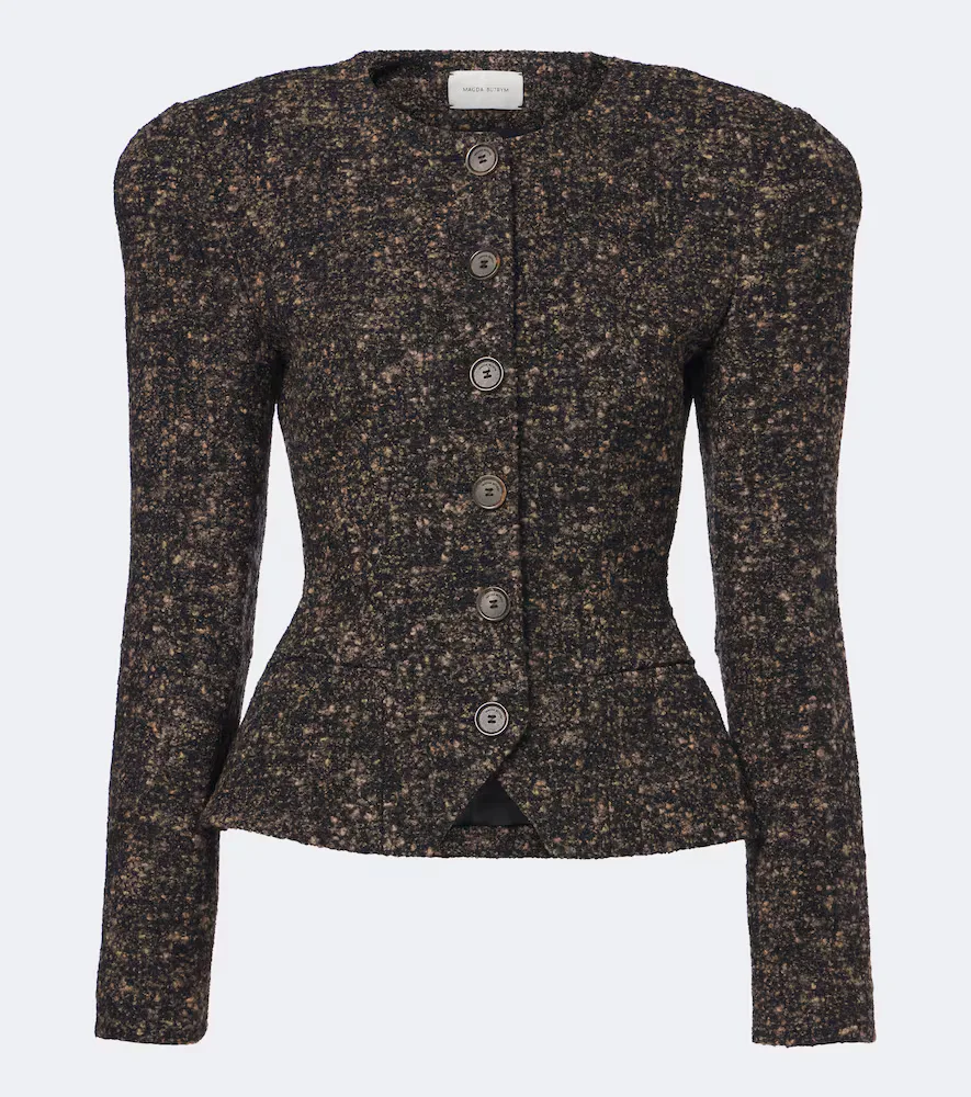 Wool and Cashmere-Blend Bouclé Jacket by Magda Butrym