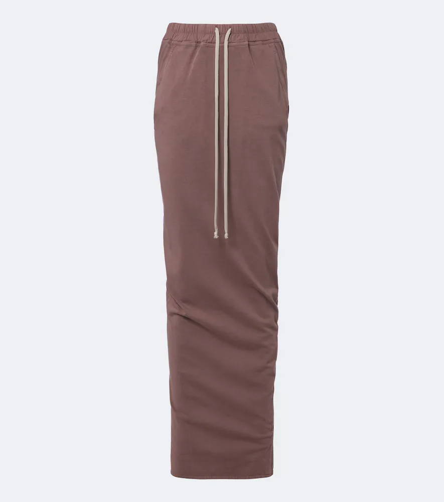 Drkshdw Pull on Pillar Cotton Maxi Skirt by Rick Owens