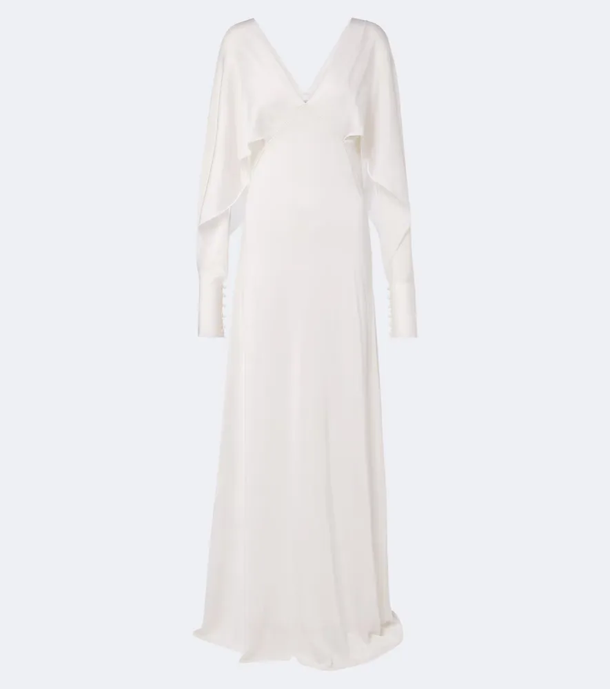 Draped Caped Silk Gown by FENDI