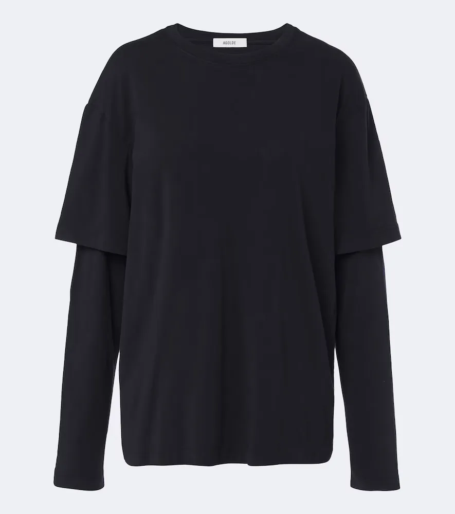 Lois Layered Cotton Jersey T-Shirt by AGOLDE