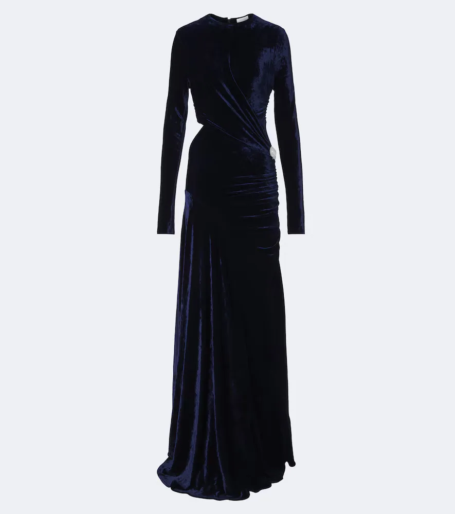 Cutout Embellished Velvet Gown by Rabanne
