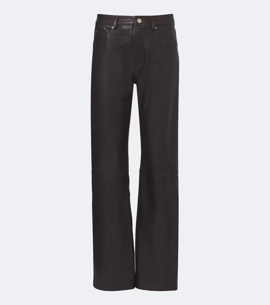 Jean Leather Straight Pants by Arma