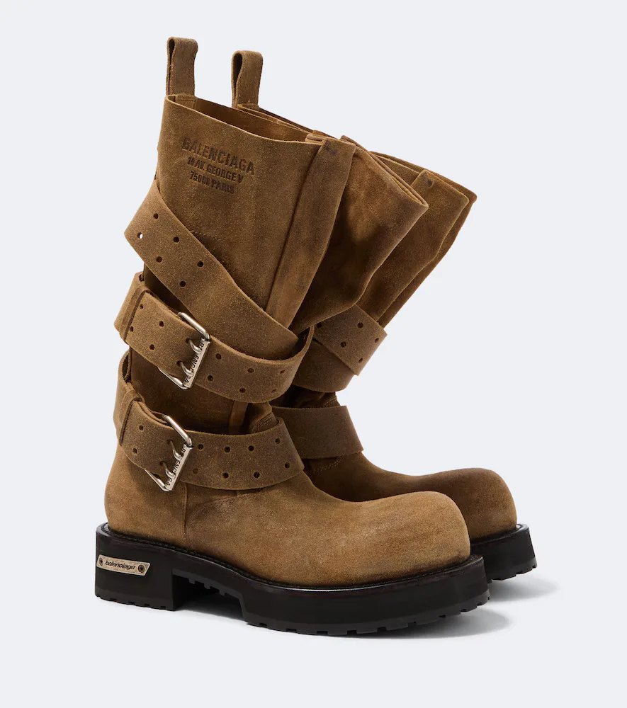 Venom Suede Biker Boots by Balenciaga