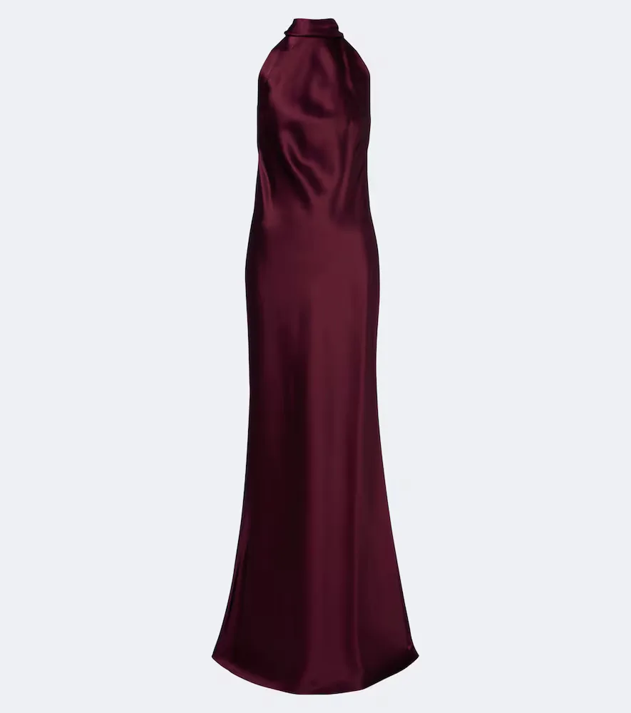Collection Chilton Halterneck Satin Gown by Ralph Lauren