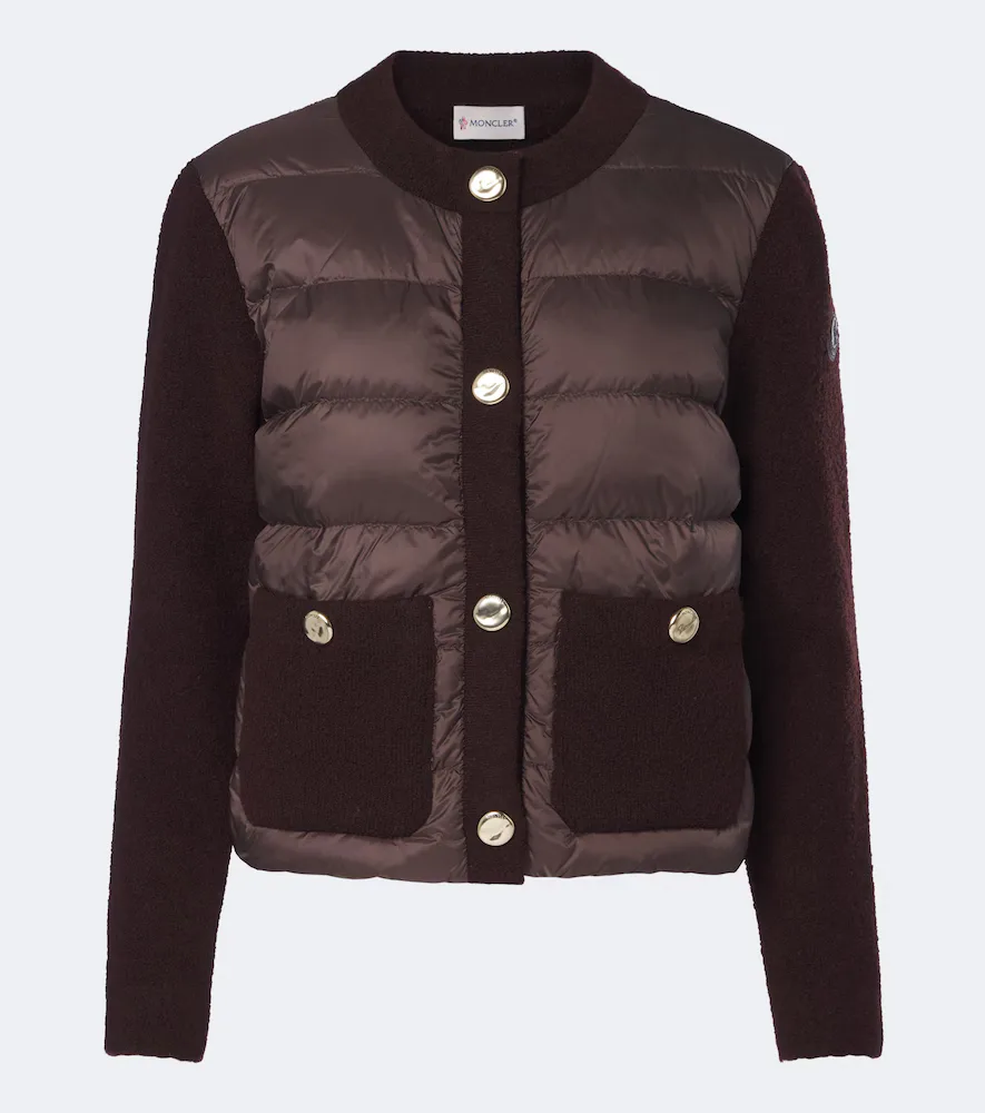Down-Paneled Wool-Blend Cardigan by Moncler