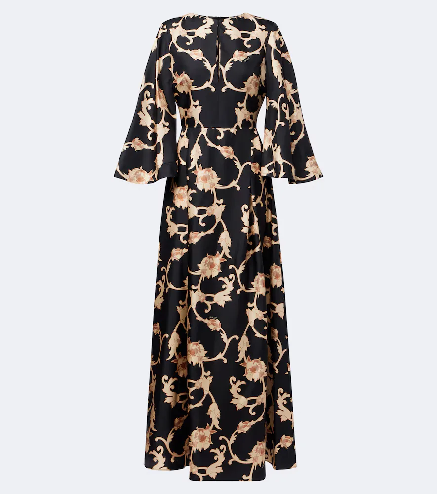 Belle Printed Silk Twill Kaftan by La Doublej