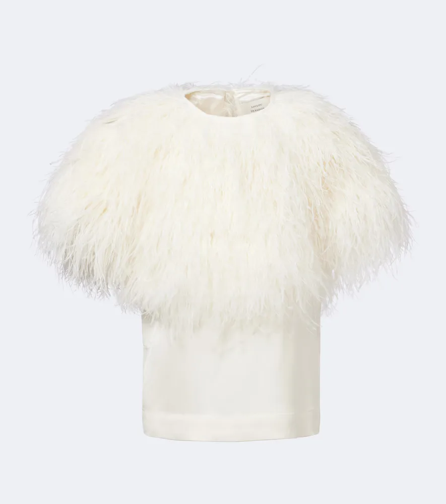 Iona Feather-Trimmed Top by Loulou de Saison