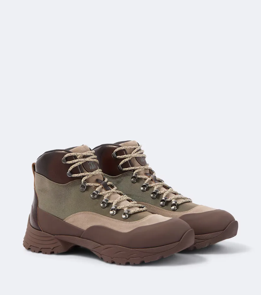 Leather-Trimmed Hiking Boots by Brunello Cucinelli