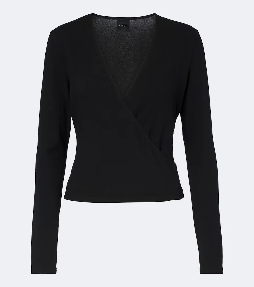 Lauren Jersey Wrap Top by Leset