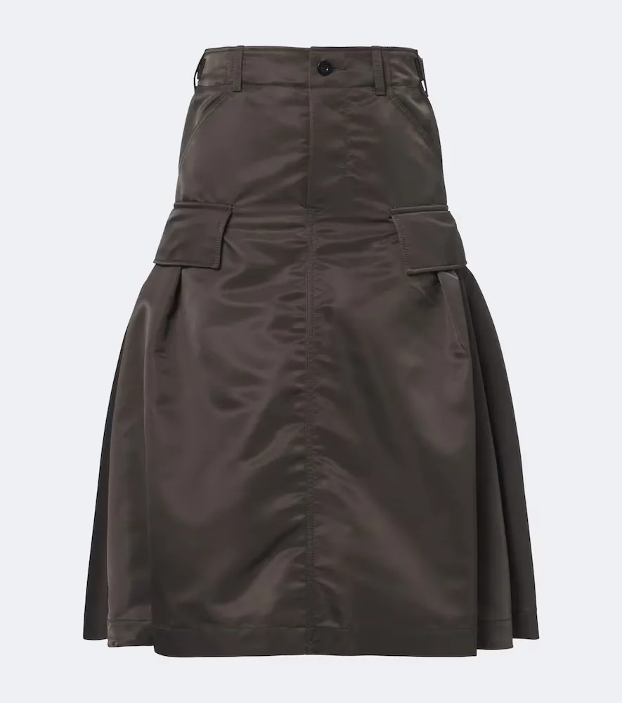 Twill Midi Skirt by Sacai