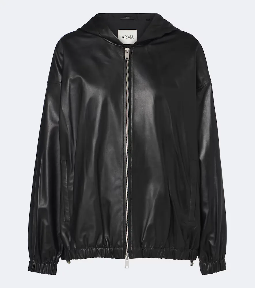 Guisy Hooded Leather Jacket by Arma