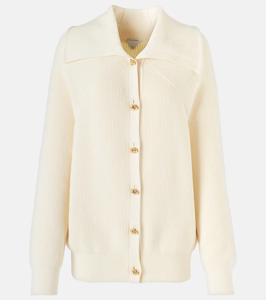 Knot Ribbed-Knit Cotton Cardigan by Bottega Veneta