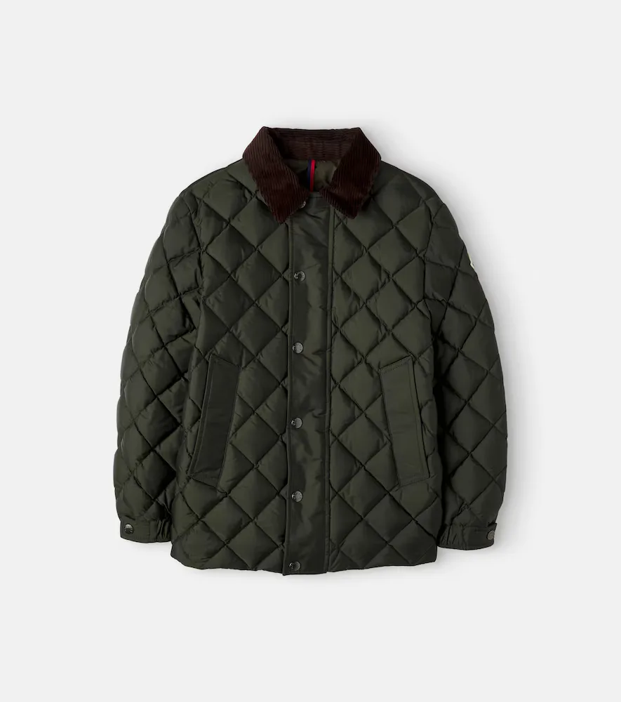 Enfant Fruzan Corduroy-Trimmed Down Jacket by Moncler