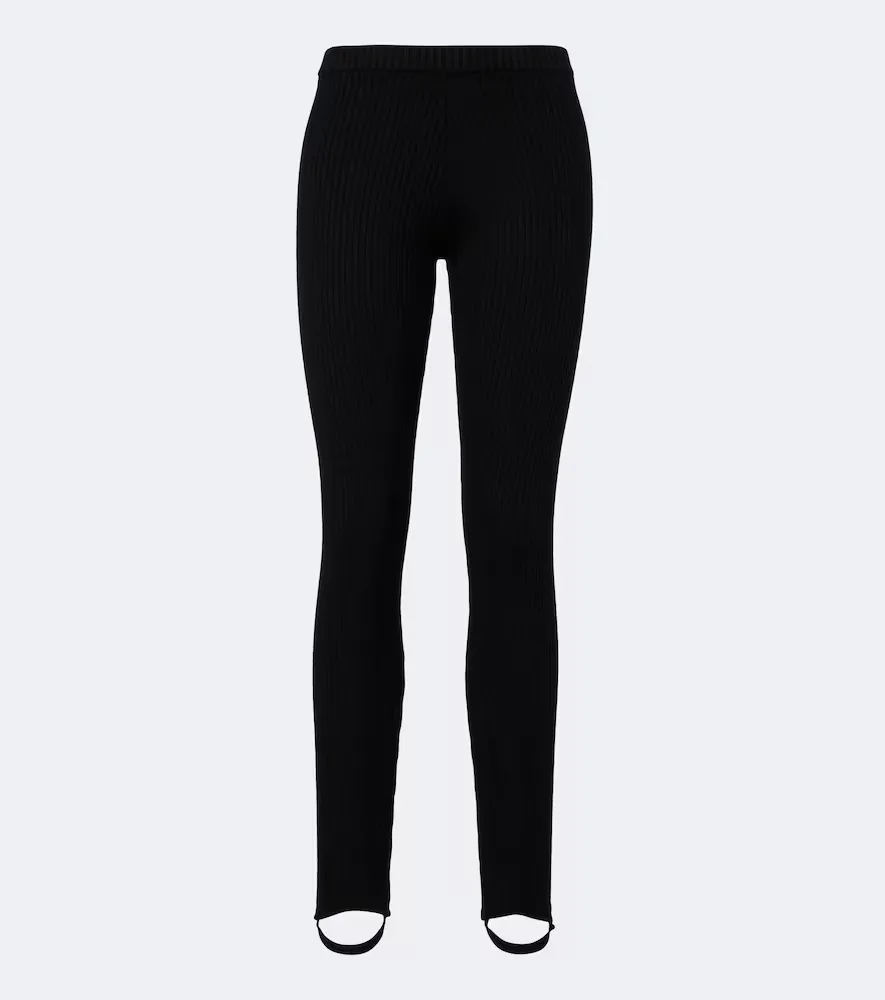 Piuma Ribbed-Knit Wool Stirrup Leggings