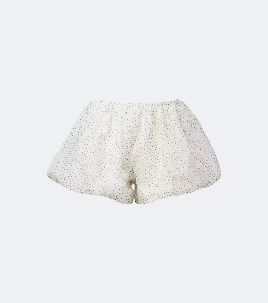 Polka-Dot Silk Organza Shorts