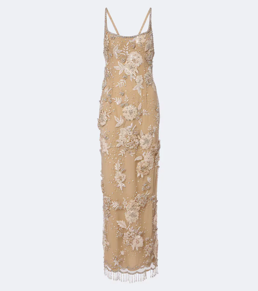 Embellished Open-Back Tulle Gown by Georges Hobeika