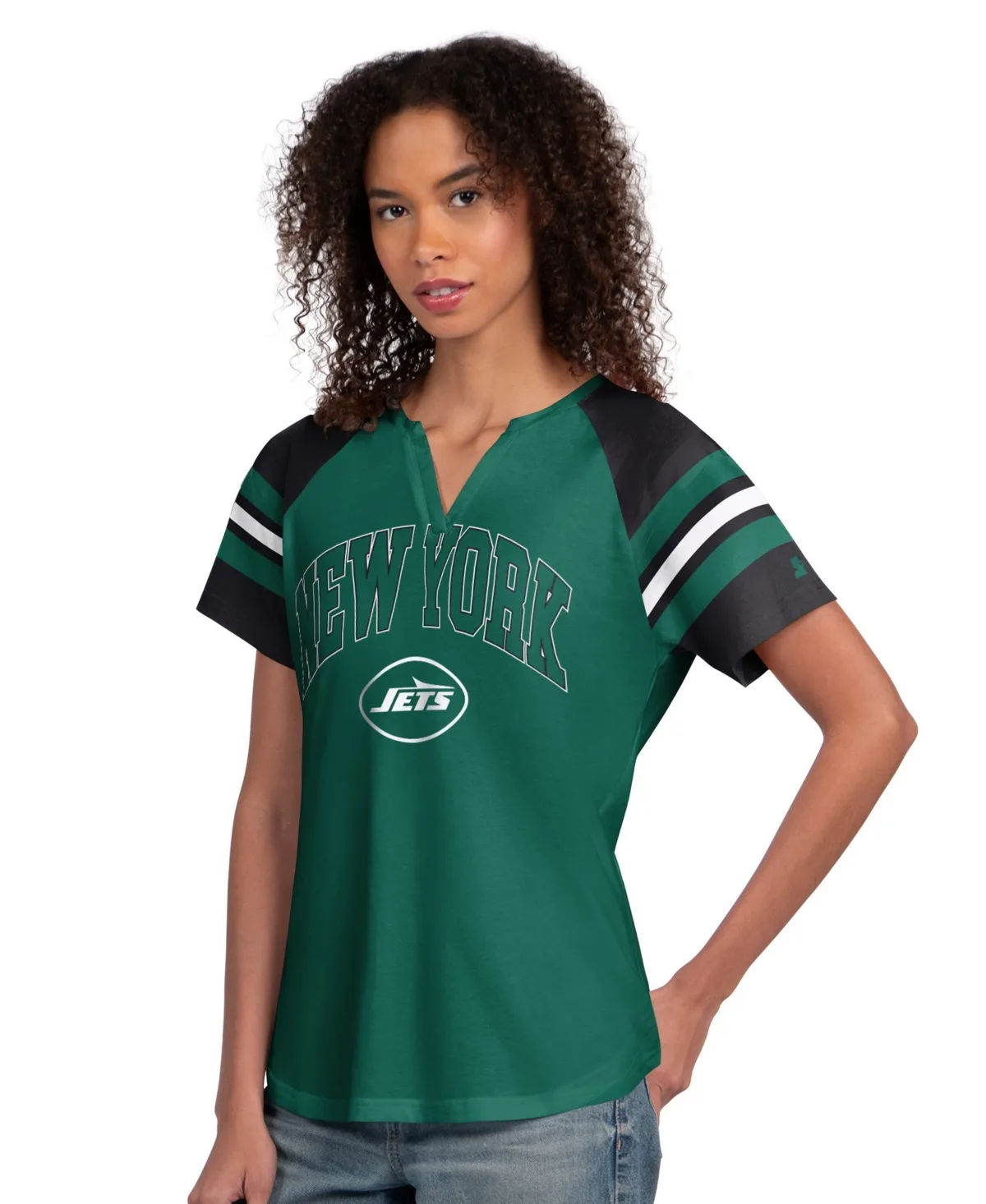 New York Jets Game on Notch Neck Raglan T-Shirt by Starter