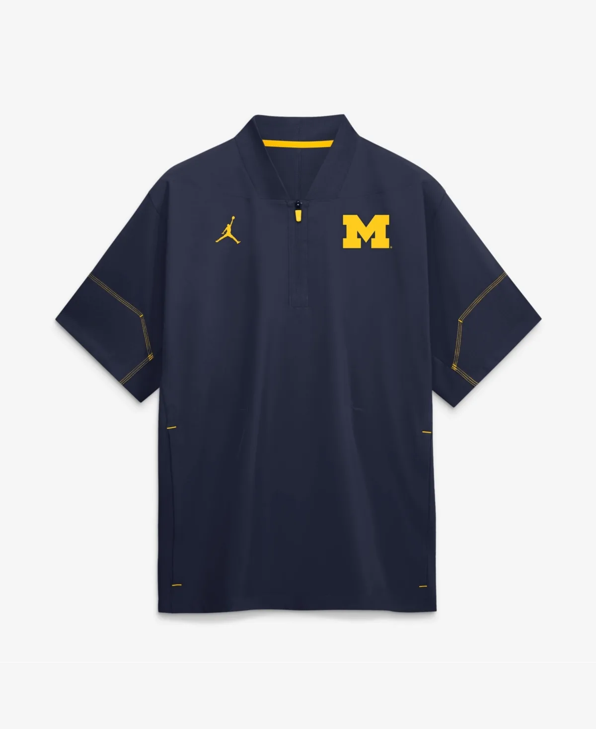 Michigan Wolverines 2026 Sideline Short Sleeve Quarter-Zip Coach Shirt by Jordan