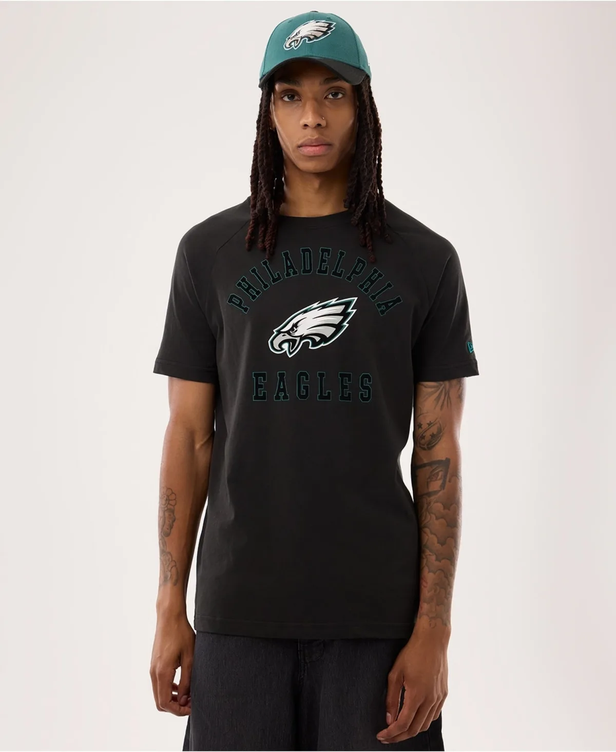 Philadelphia Eagles Functional Fandom Crewneck Screen-Print T-Shirt by New Era