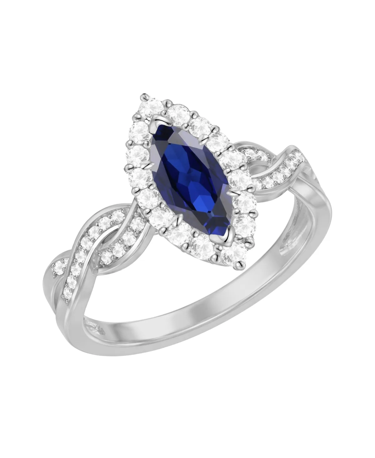 Lab-Grown Ruby (5/8 ct. t.w.) & Lab-Grown White Sapphire (3/4 ct. t.w.) Ring in 14k Gold Over Sterling Silver