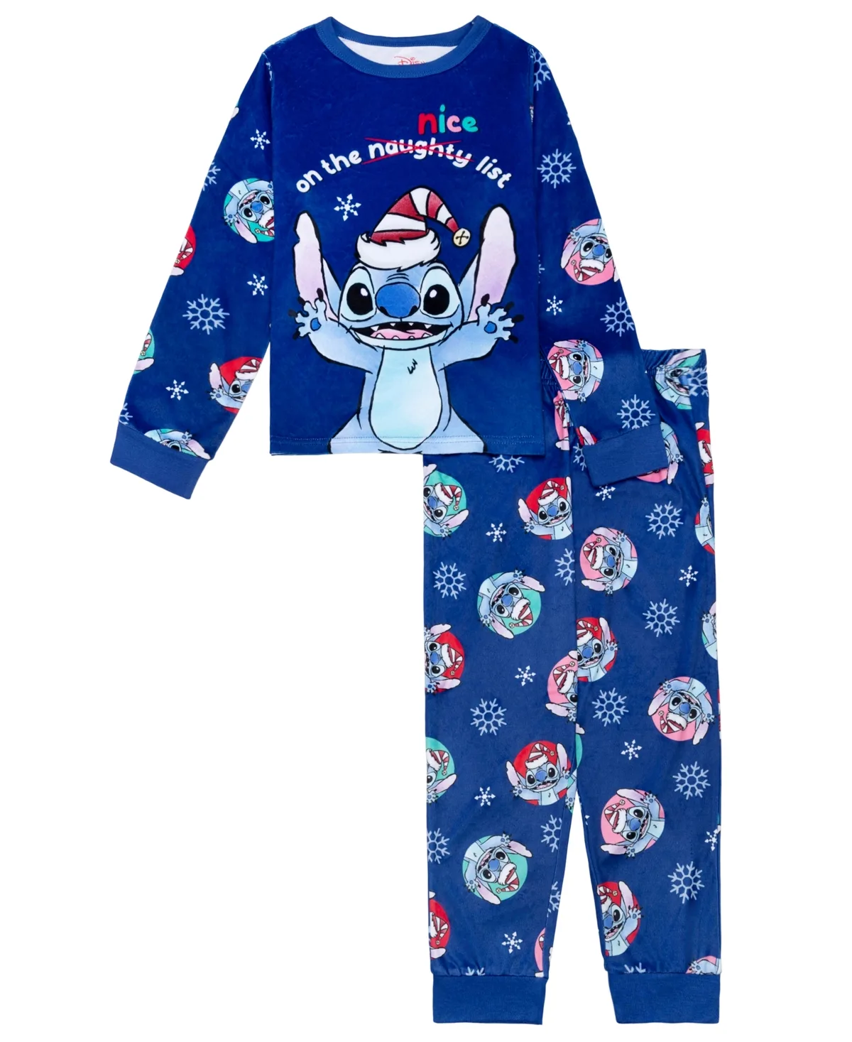 Nice List Lilo and Stitch Holiday Long-Sleeve Pajama, 2-Piece Set by Ame
