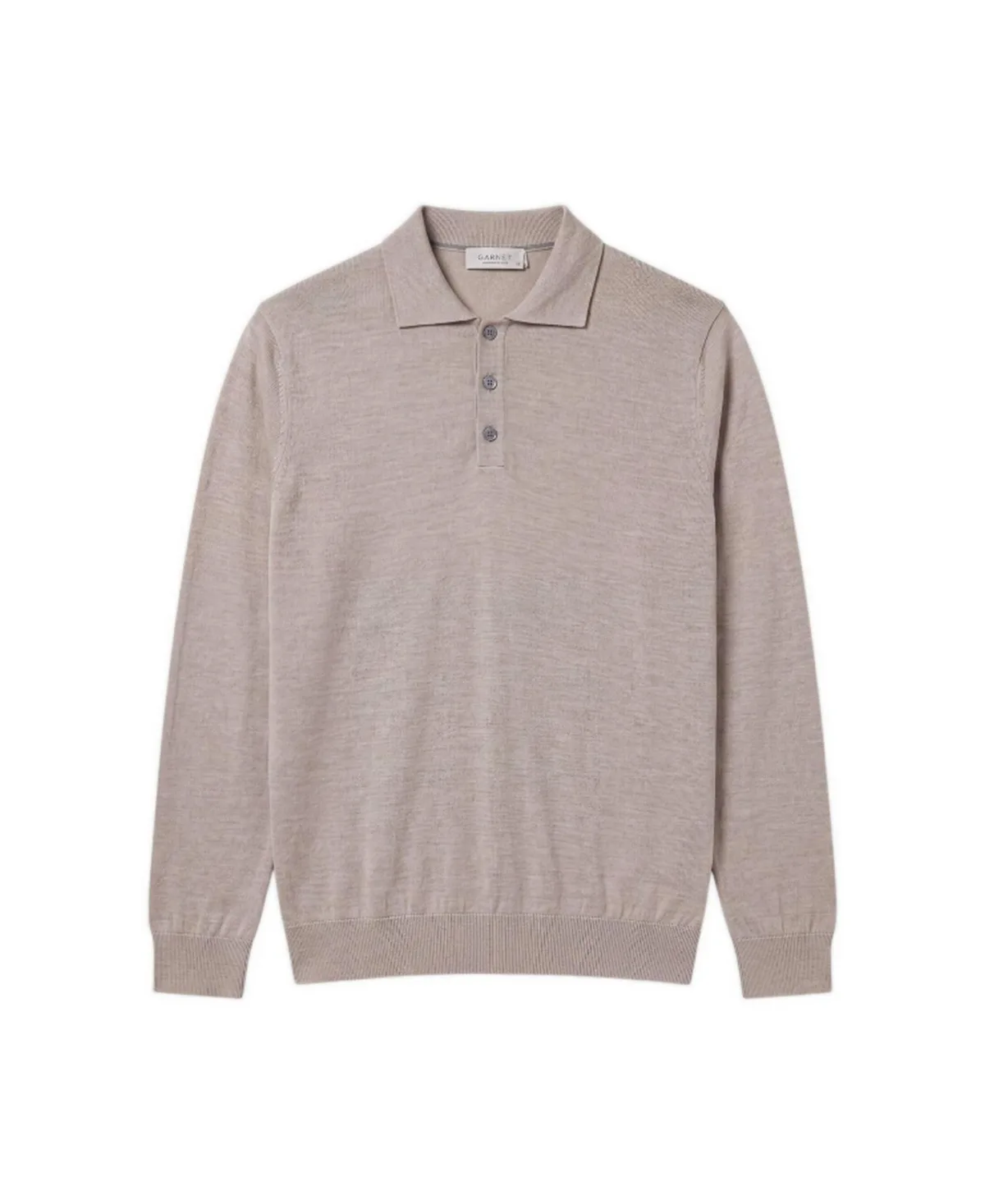 Merino Wool Polo Long-Sleeve Sweater by Garnet