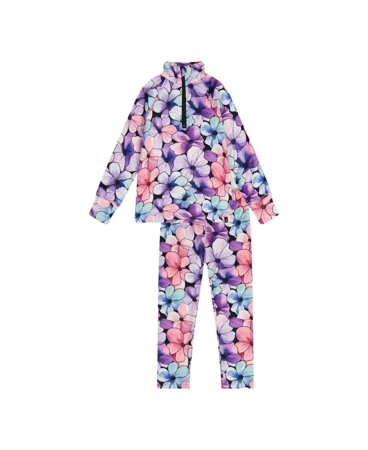 Two Piece Thermal Underwear Floral Print by Deux Par Deux