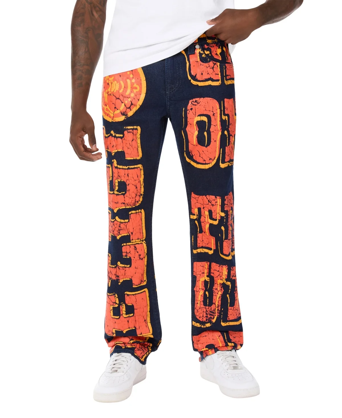 Ricky Big T Allover-Print Flap Jeans by True Religion