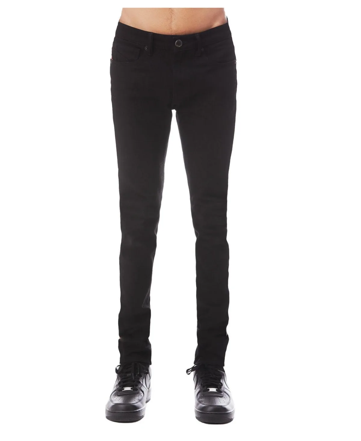 Hvman Chosen to Prevail x Cult Strat Super-Skinny Low-Rise Leather-Trim Jeans by X