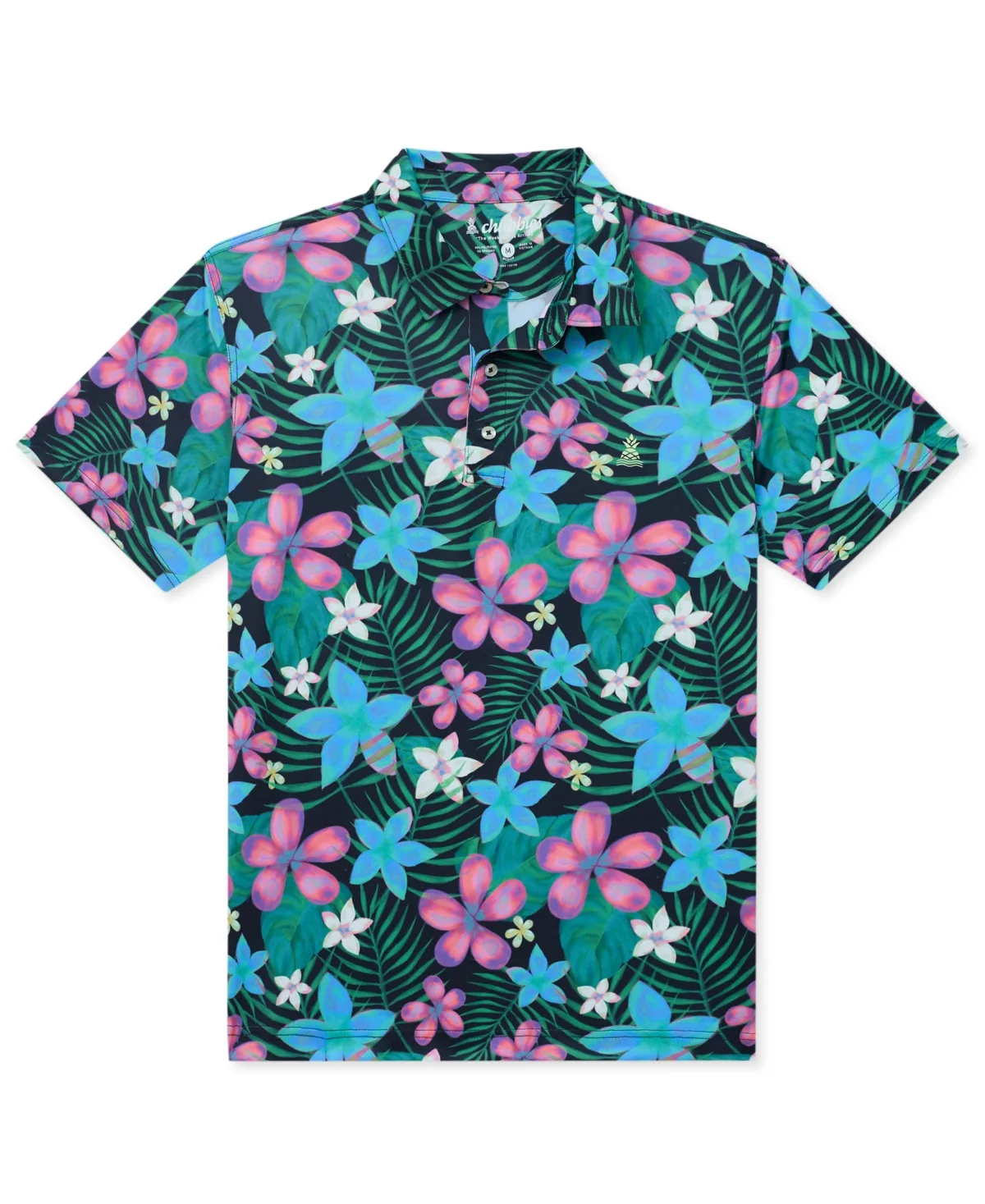 Cosmoblossom Stretch Floral-Print Polo Shirt by Chubbies