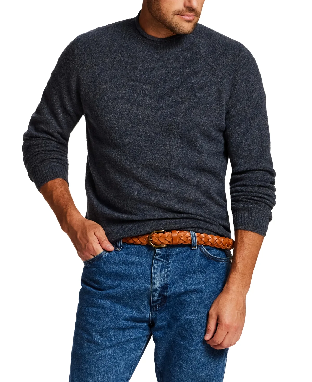 Chunky-Knit Boucle Crewneck Sweater by Weatherproof Vintage