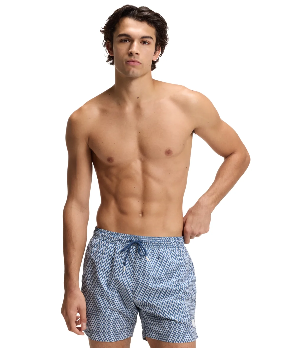 Boss by Hugo Boss Vibe Mini-Pattern Print Regular Fit Swim Trunks, 5" Inseam by Hugo Boss