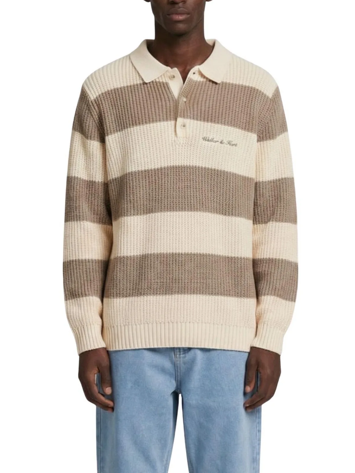 Lando Oversized Polo Long-Sleeve Sweater by Walker & Hunt