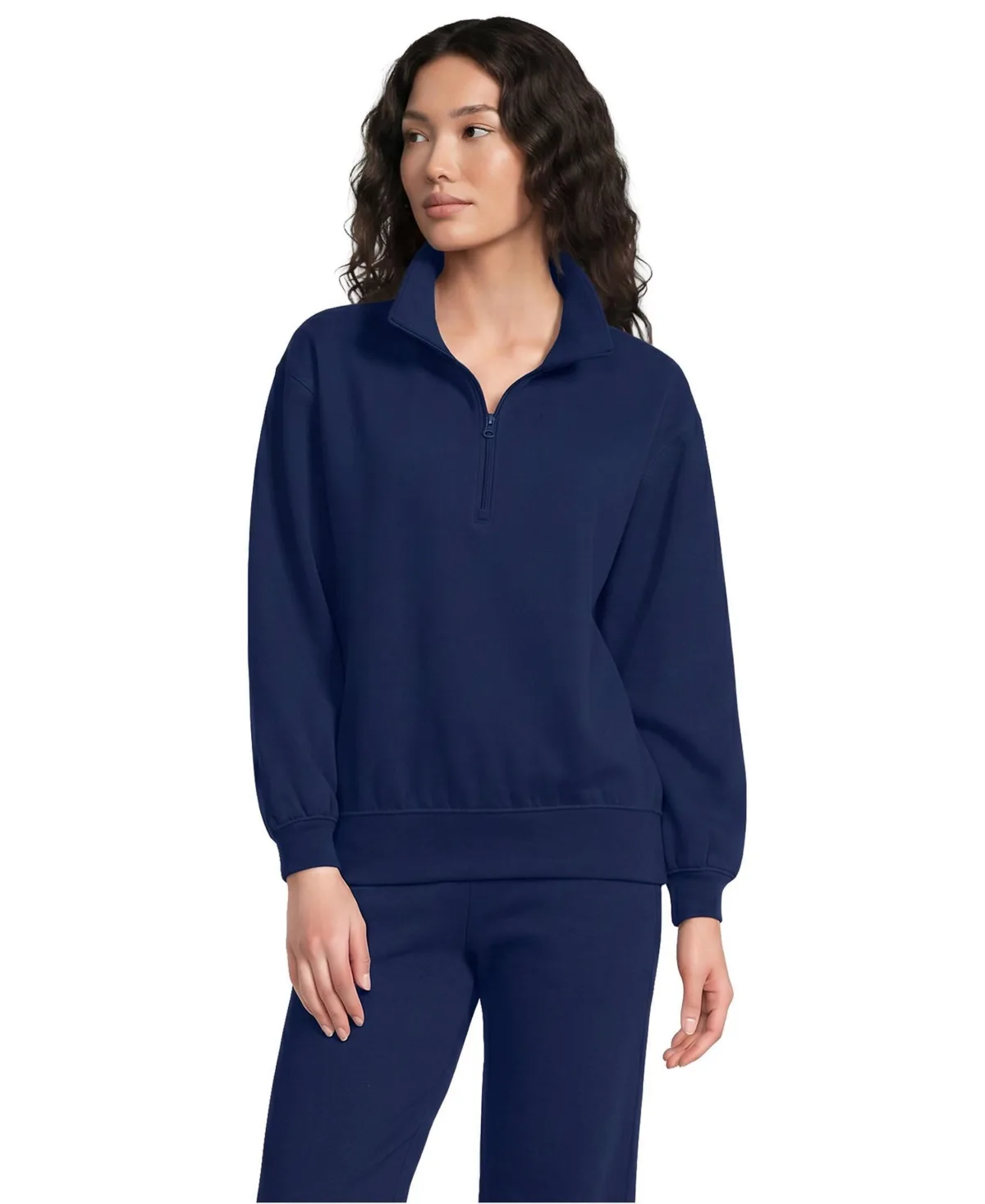 Serious Sweats Relaxed Quarter Zip Pullover Sweatshirt by Lands' End