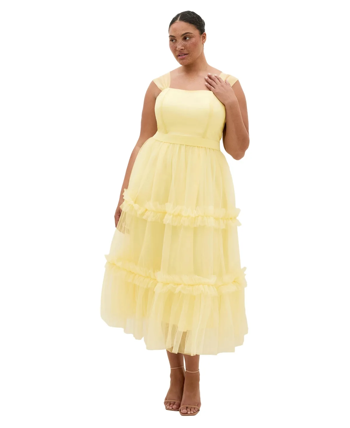 Charming Tulle Tiered Dress by City Chic