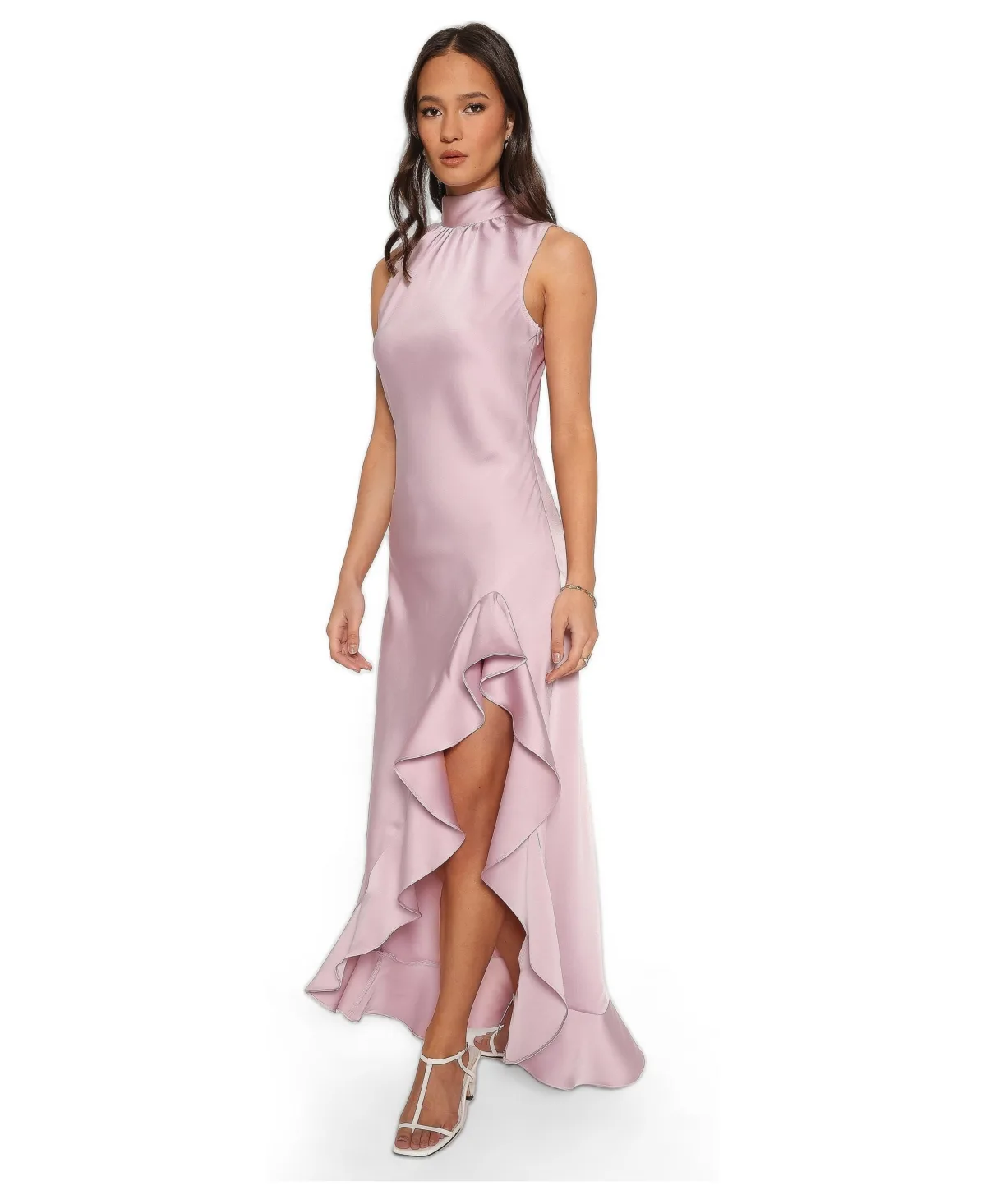 Brialyn Sleeveless Asymmetric-Ruffle Maxi Dress by Petal and Pup