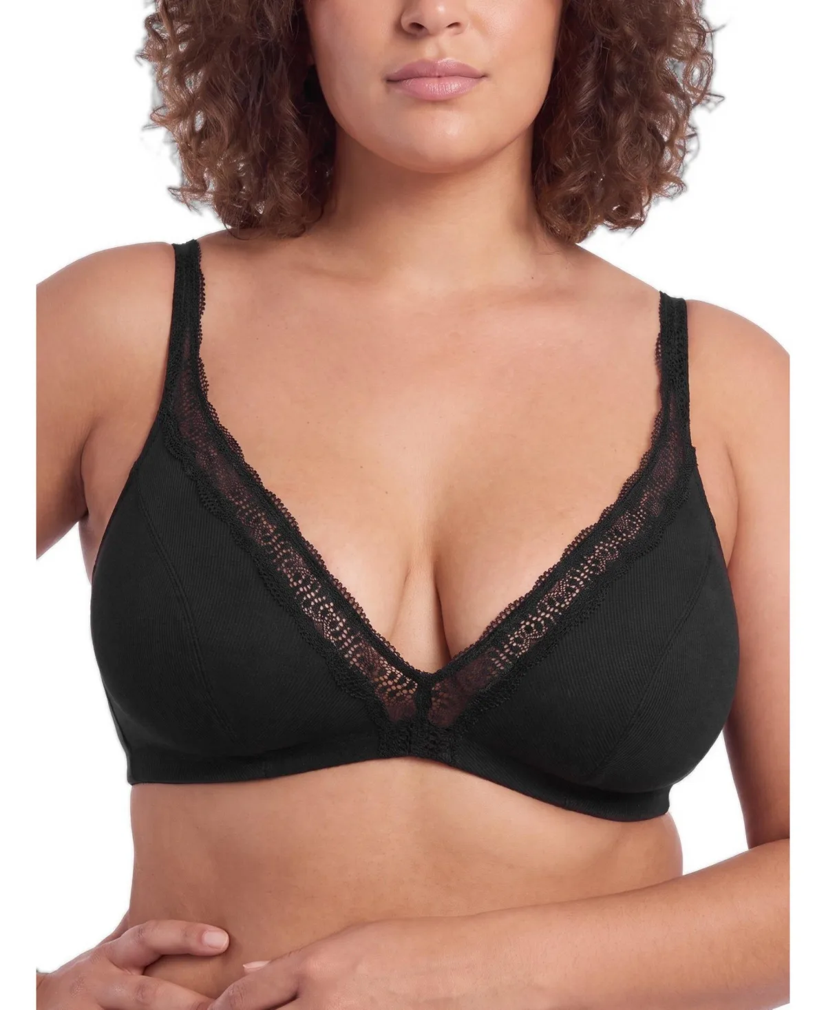 Plunge Wireless Unlined Cotton-Blend Bralette by Torrid