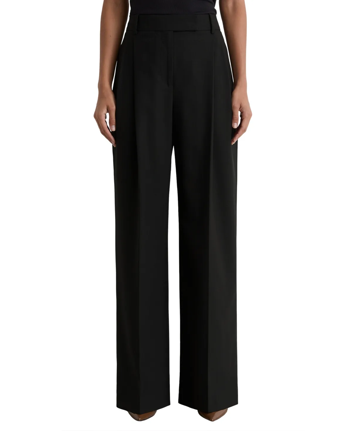 Pleated Wide-Leg Wool-Blend Pants by Reiss