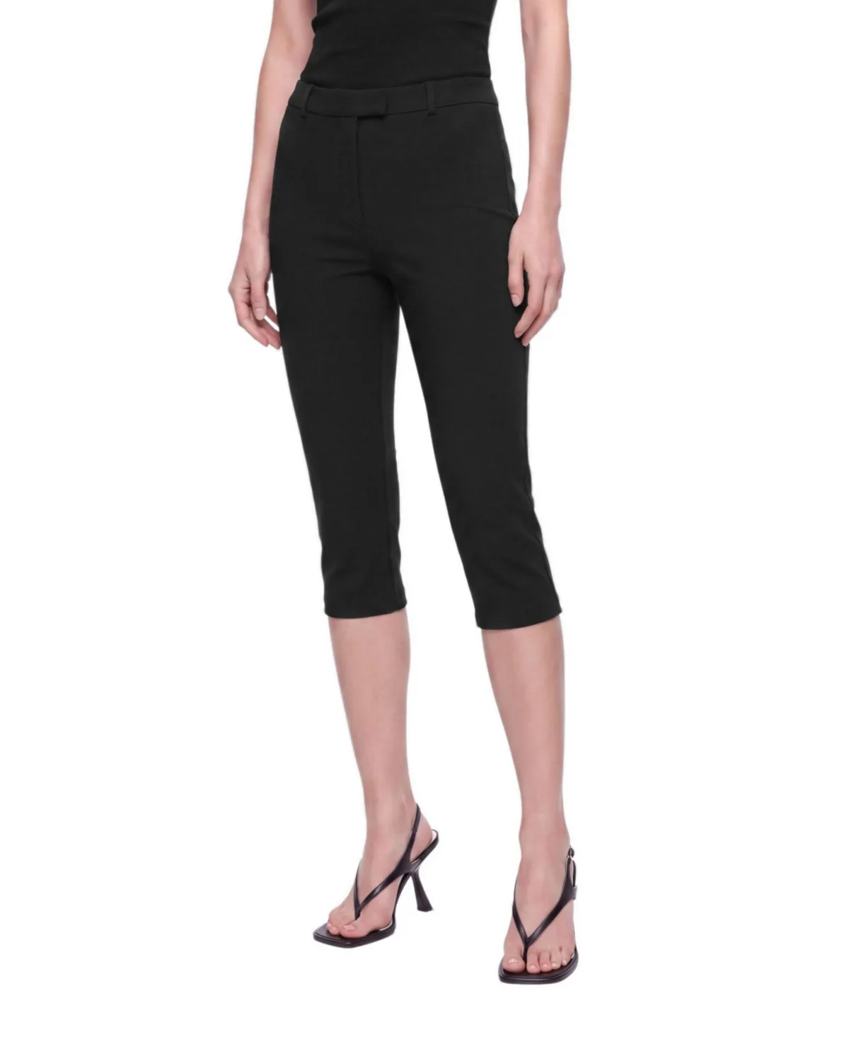 Mid-Rise Slim Capri Trousers by Nocturne