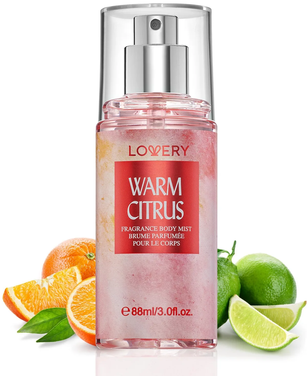 Warm Citrus Body Mist Spray, Fresh Citrus Fragrance with Orange, Mandarin, Lemon, Neroli, Jasmine and Vanilla Notes, 3 Fl oz by Lovery