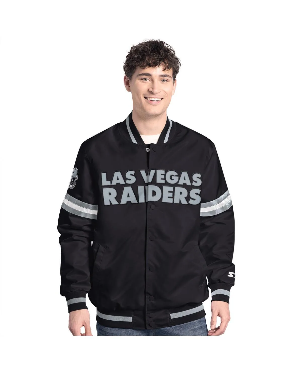 Las Vegas Raiders Scout Full-Snap Varsity Jacket