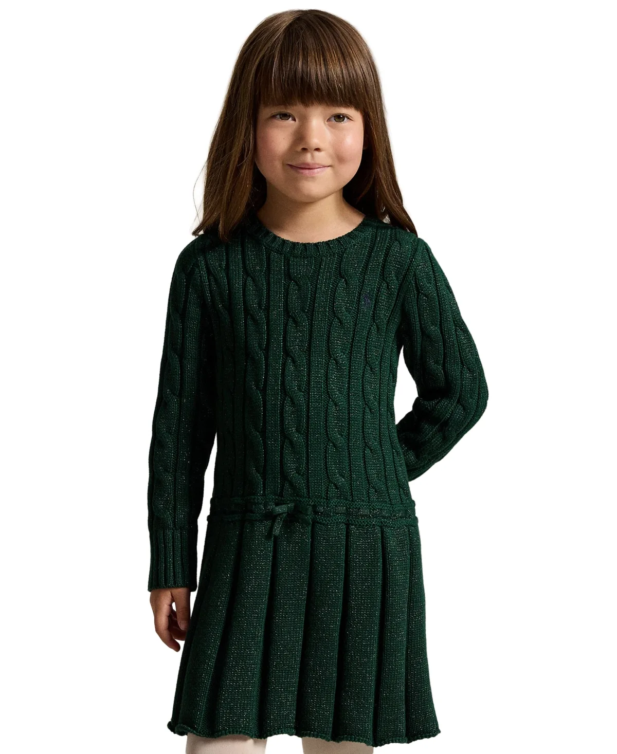 Metallic Cable-Knit Cotton Sweater Dress by Polo Ralph Lauren