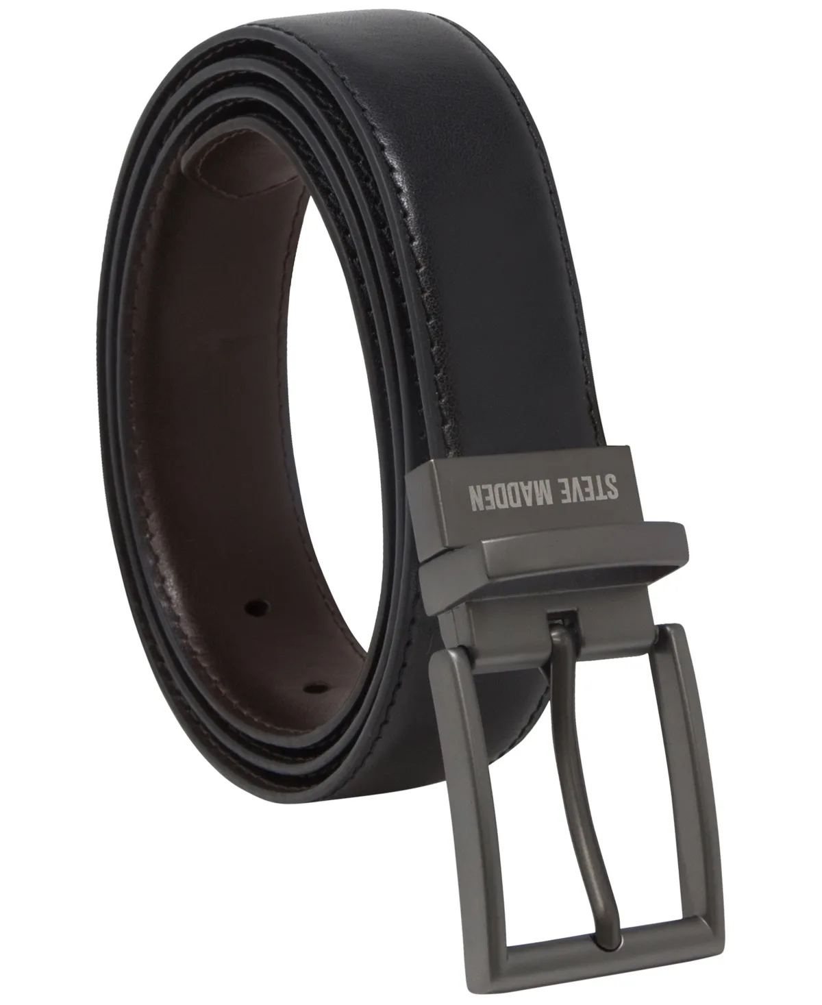 Reversible Leather-Blend Dress Belt by Steve Madden