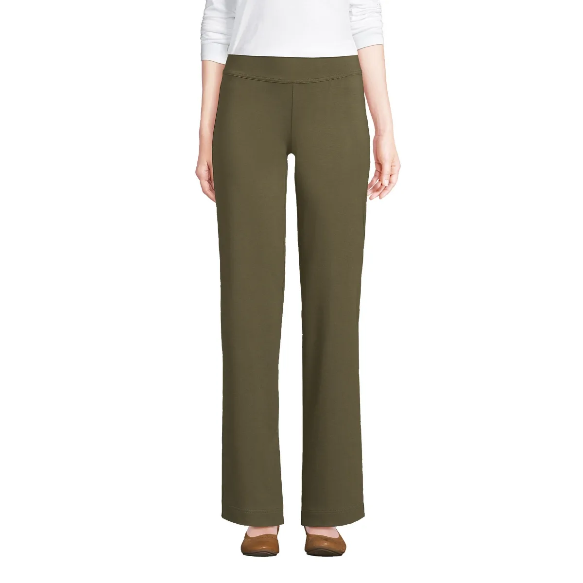 Starfish Mid Rise Straight Leg Elastic Waist Pull on Pants by Lands' End