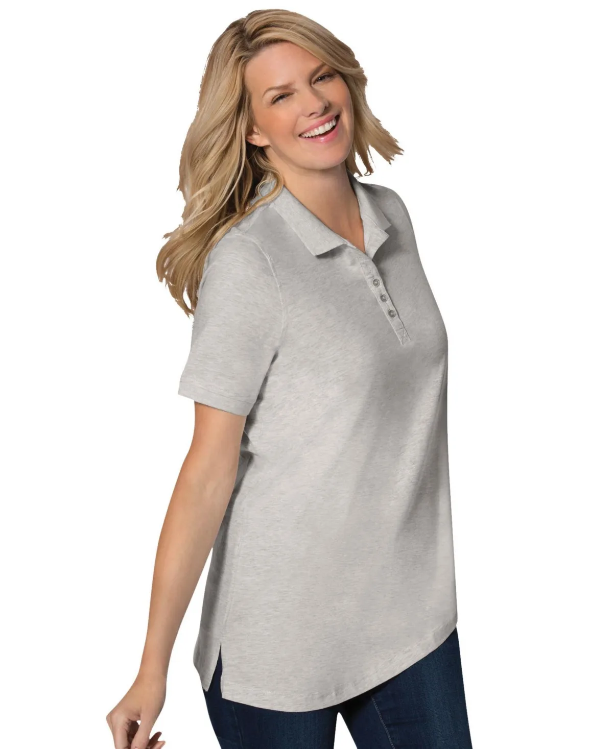 Perfect Short-Sleeve Polo Shirt by Woman Within