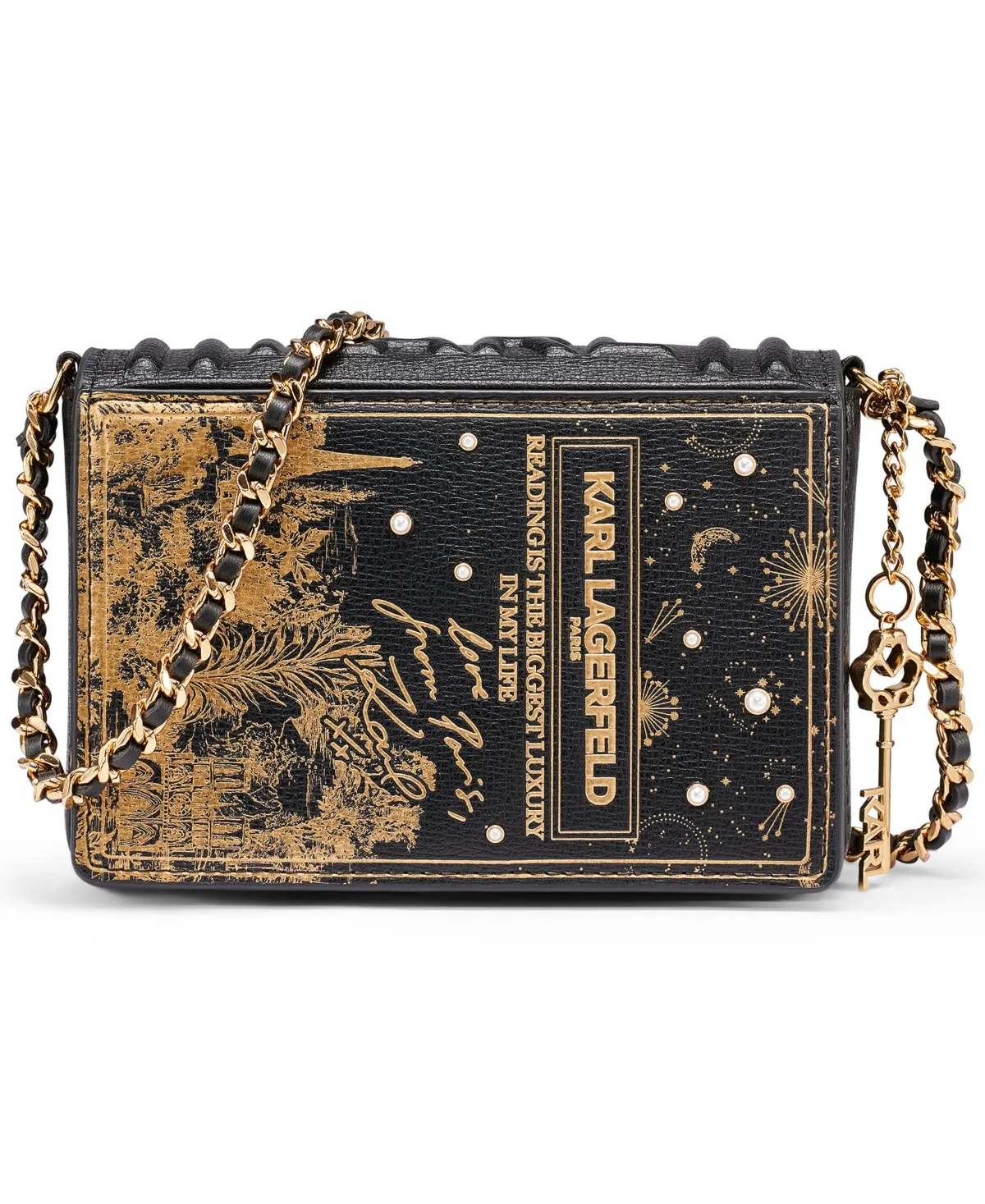 Ikons Book Small Leather Crossbody Handbag by Karl Lagerfeld
