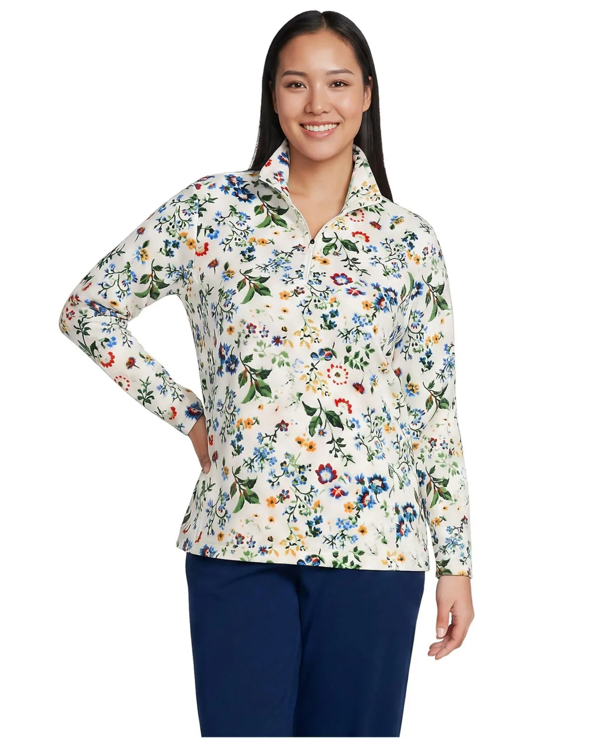 Anyweather Fleece Quarter Zip Pullover by Lands' End