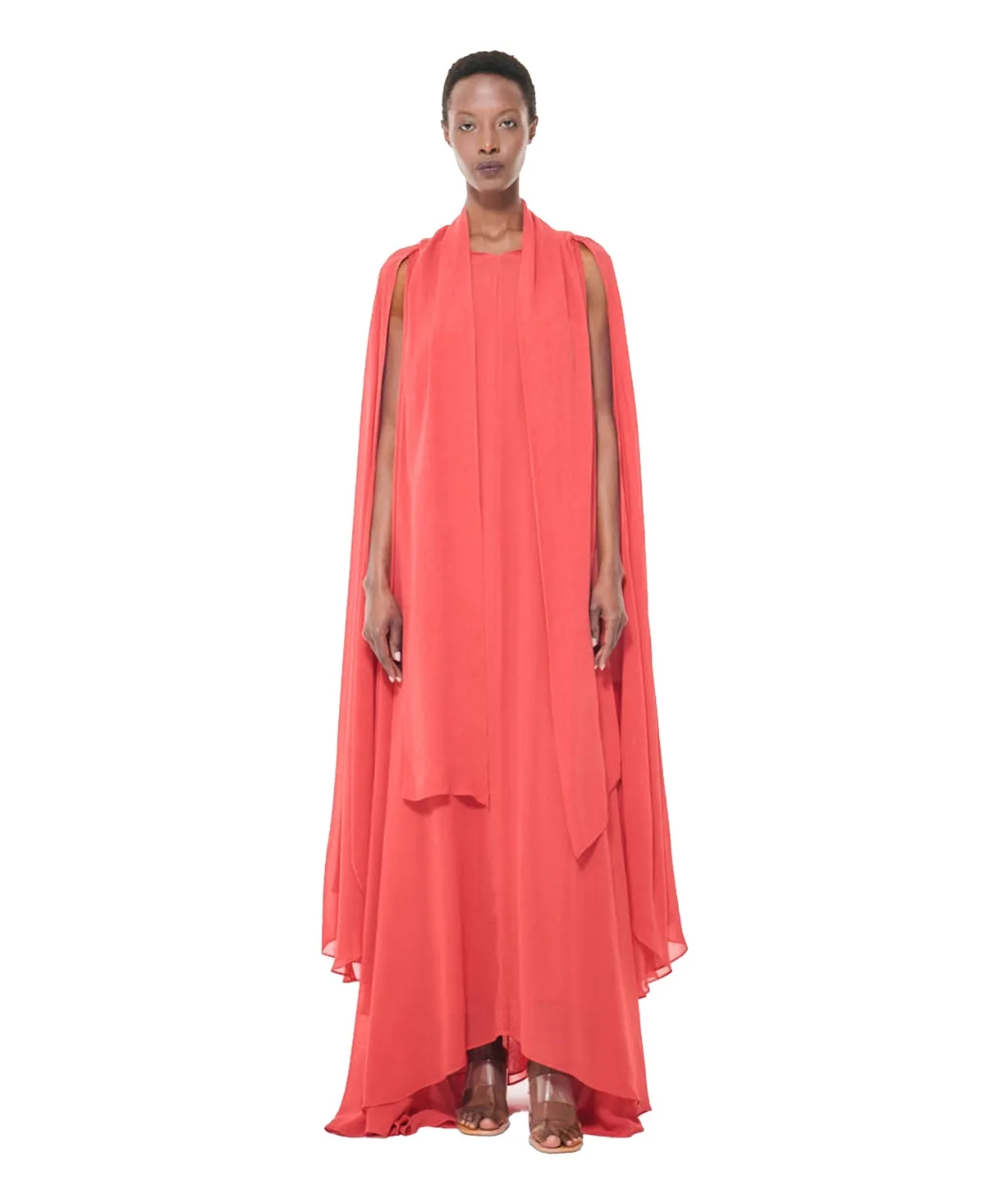 Cape Detail Maxi Loose-Fit Sleeveless Kaftan by Leem