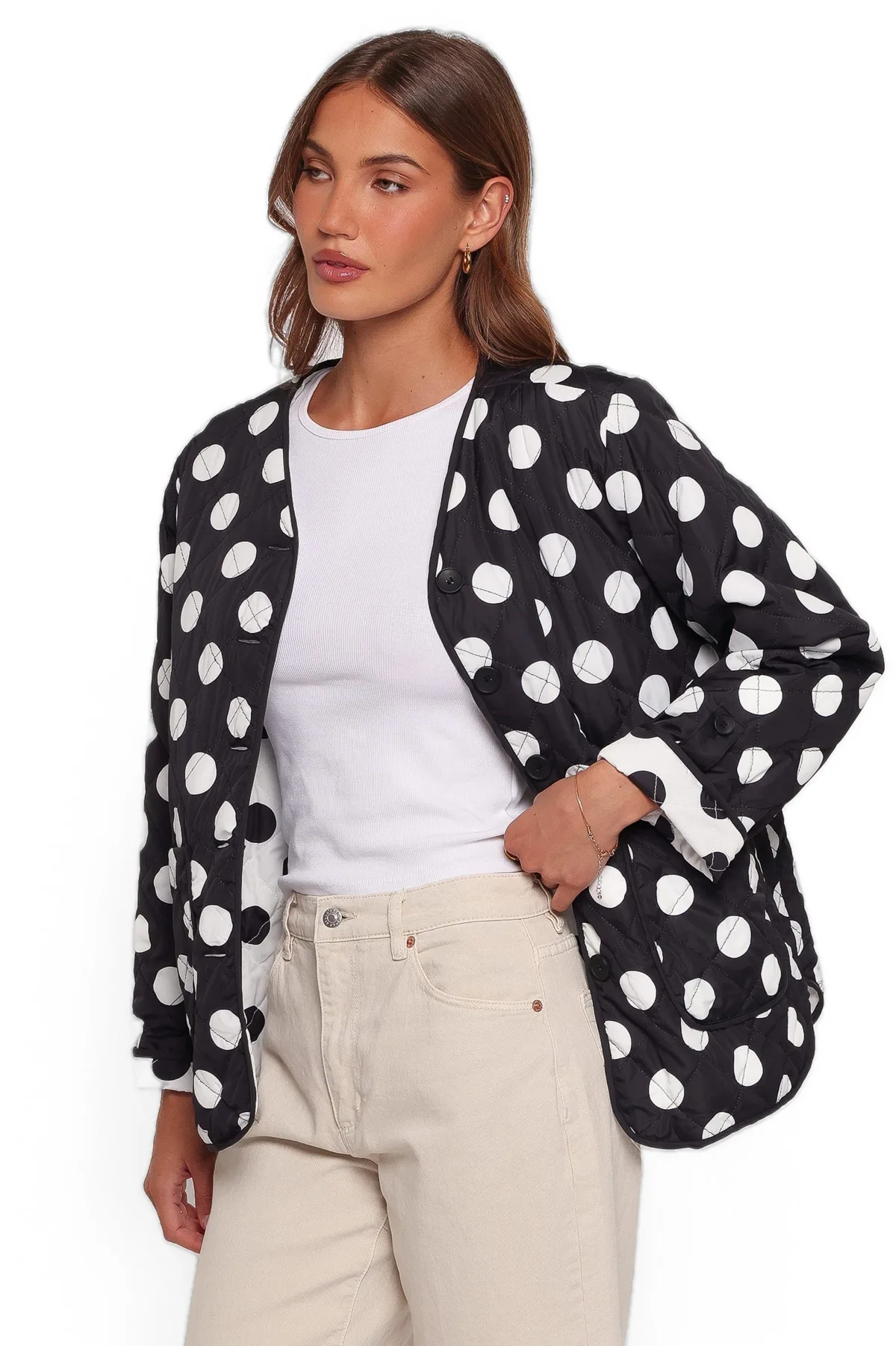 Immy Reversible Quilted Puffer Jacket by Petal and Pup