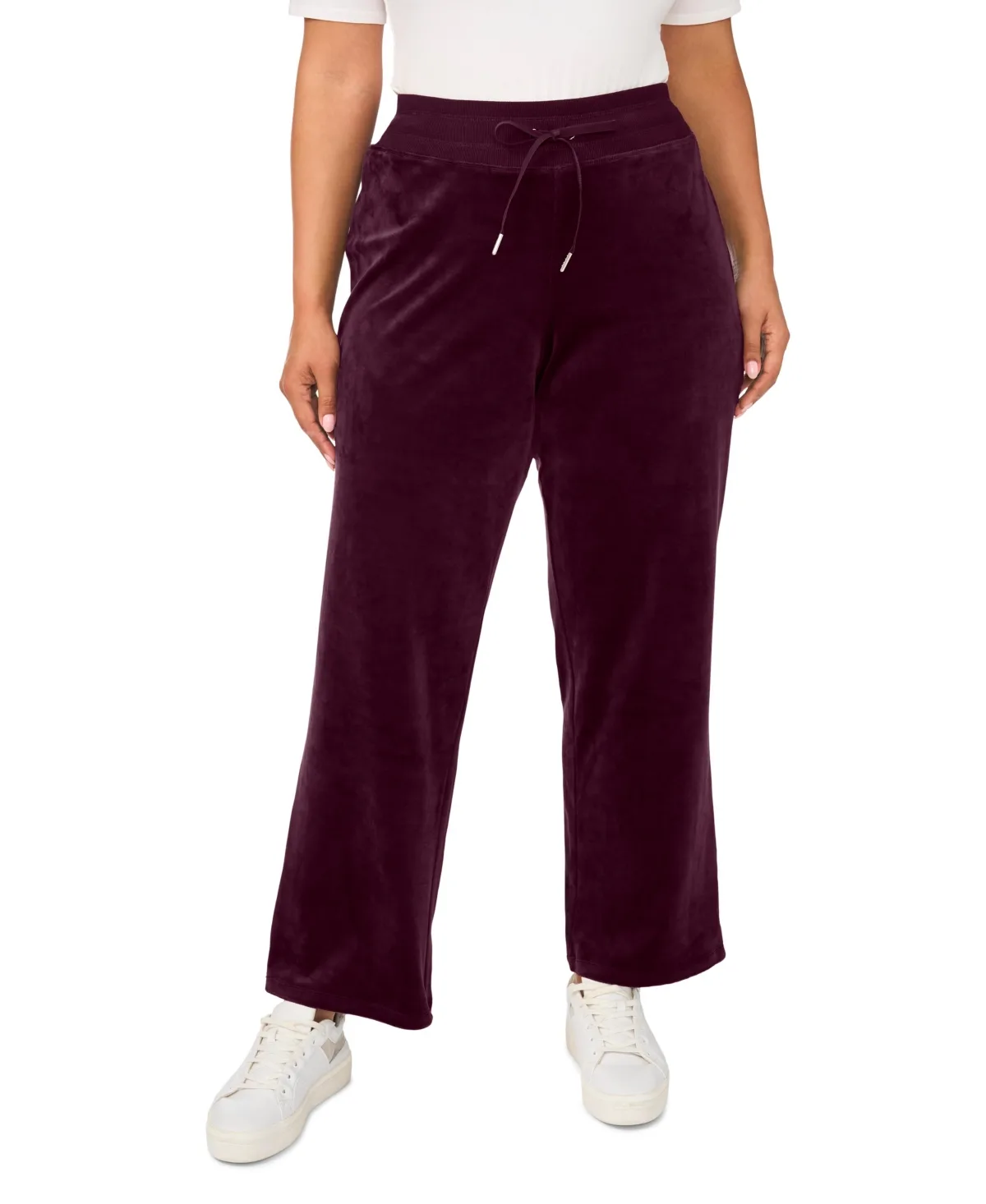 Velour Drawstring-Waist Straight-Leg Pants